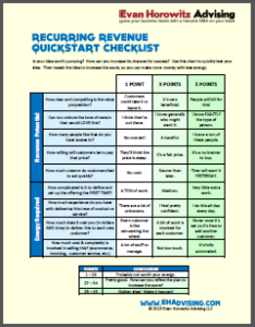 Recurring Revenue Checklist